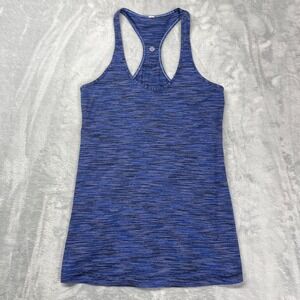 Lululemon Cool Racerback Tank Top Womens S Blue Space Dye Athletic Fit Pullover